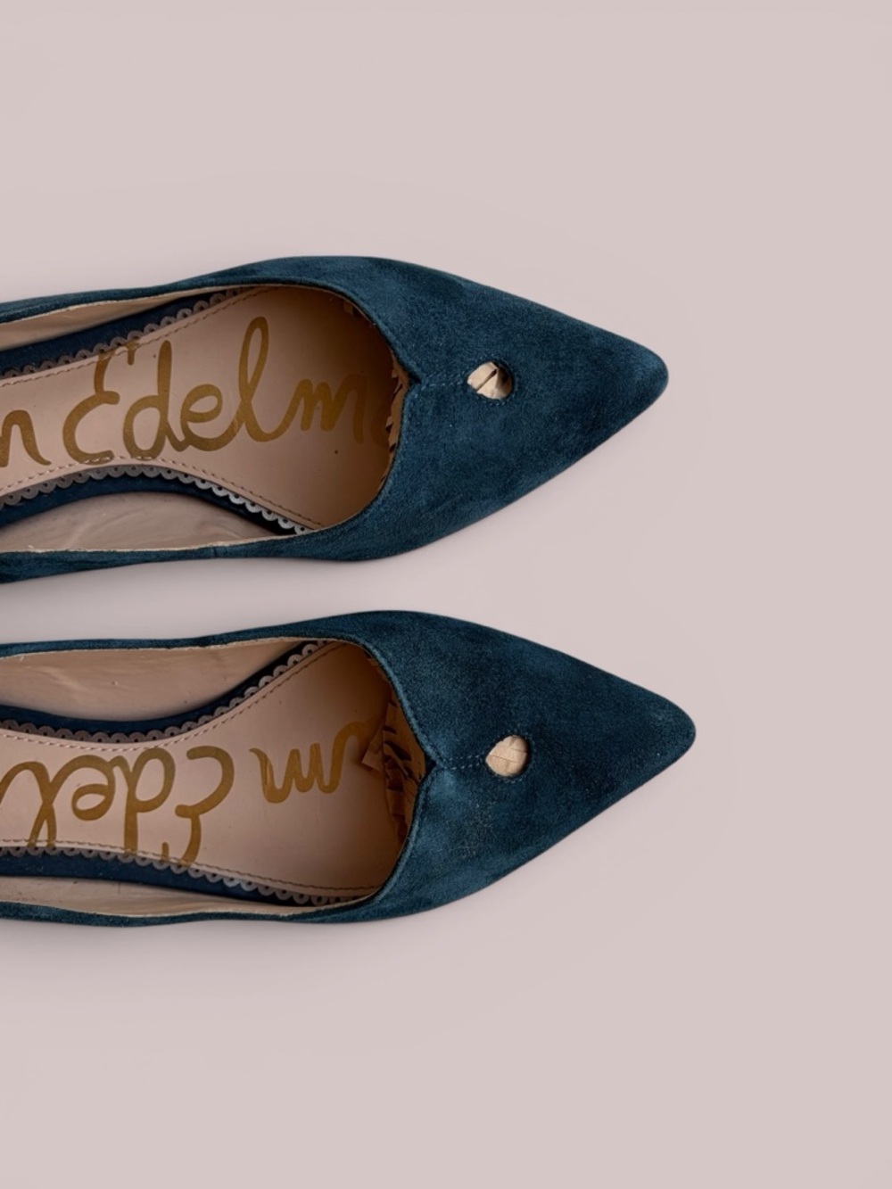 Sam Edelman Teal Pointed-Toe Suede Flats - Picture 7 of 16